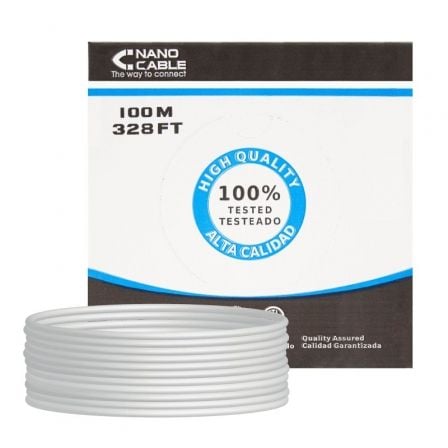 Bobina de Cable RJ45 FTP Nanocable 10.20.0702-FLEX Cat.5e/ 100m/ Gris_0