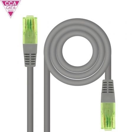 Cable de Red RJ45 UTP Nanocable 10.20.1400-L30 Cat.6/ 30cm/ Gris_0