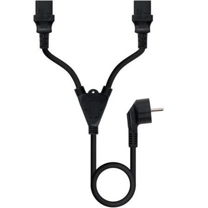Cable Alimentación Nanocable 10.22.0100-L300/ Schuko Macho - 2 x C13 Hembra/ 3m/ Negro_0