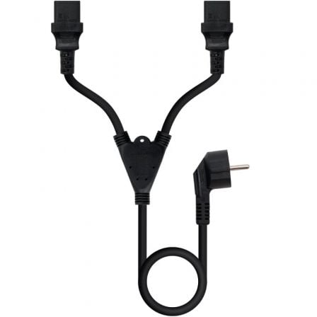 Cable Alimentación Nanocable 10.22.0100-L300/ Schuko Macho - 2 x C13 Hembra/ 3m/ Negro_0