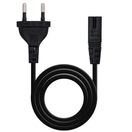 Cable Alimentación Forma 8 Nanocable 10.22.0402-L200/ CEE7/16 Macho - C7 Hembra/ 2m/ Negro_0
