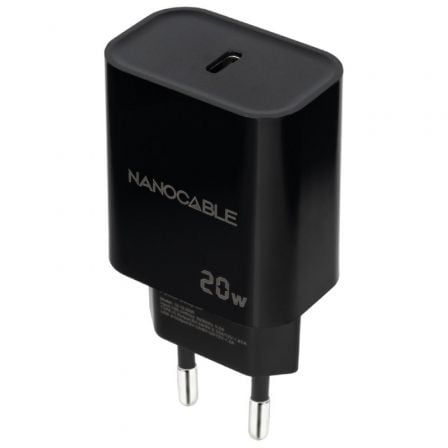 Cargador de Pared Nanocable 10.10.2006/ 1xUSB Tipo-C/ 20W/ Negro_0