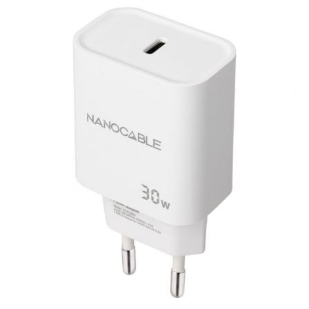 Cargador de Pared Nanocable 10.10.2009/ 1xUSB Tipo-C/ 30W/ Blanco_0