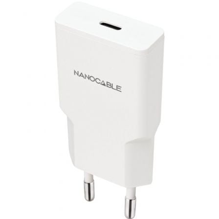 Cargador de Pared Nanocable 10.10.2021/ 1xUSB Tipo-C/ 20W/ Blanco_0