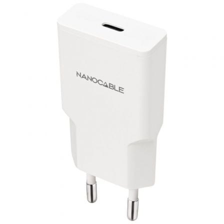Cargador de Pared Nanocable 10.10.2027/ 1xUSB Tipo-C/ 30W/ Blanco_0