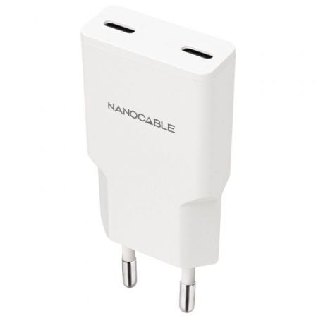 Cargador de Pared Nanocable 10.10.2029/ 2xUSB Tipo-C/ 30W/ Blanco_0