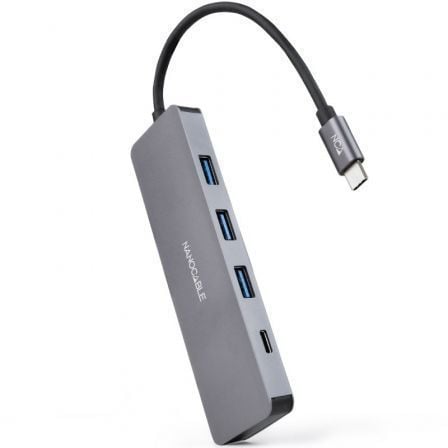 Hub USB Tipo-C Nanocable / 3xUSB / 1xUSB Tipo-C / Gris / 10.16.4409