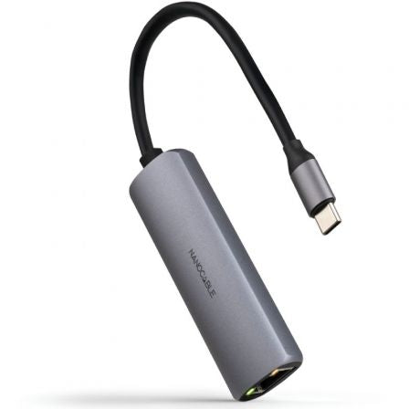 Hub USB Tipo-C 3.1 Nanocable 10.16.4603/ 1xUSB Tipo-C PD/ 1xRJ45/ Gris_0