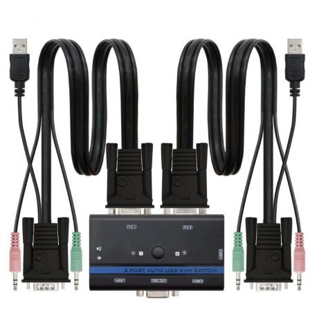 KVM Switch Nanocable 10.12.0001/ PC - CPU: 2 VGA + 2 USB + 4 JACK 3.5 / CONSOLA: 2 USB + VGA + 2 JACK 2.5/ 1.4m_0