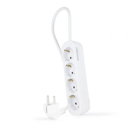 Regleta Nanocable 10.37.0004-NS/ 4 Tomas de Corriente/ Cable 1.4m/ Blanca_0
