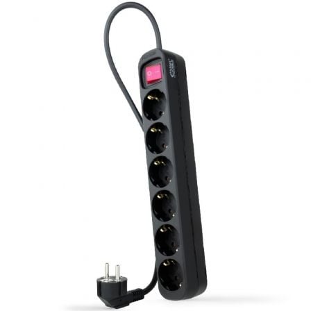 Regleta con Interruptor Nanocable 10.37.0006-BK/ 6 Tomas de Corriente/ Cable 1.4m/ Negro_0