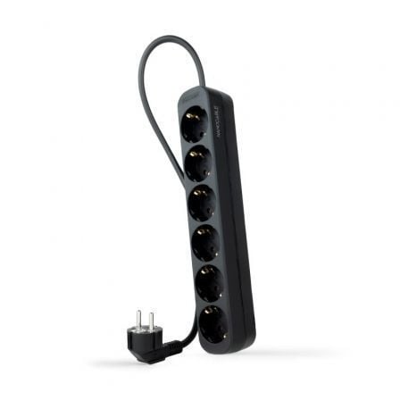 Regleta Nanocable 10.37.0006-NS-BK/ 6 Tomas de Corriente/ Cable 1.4m/ Negra_0
