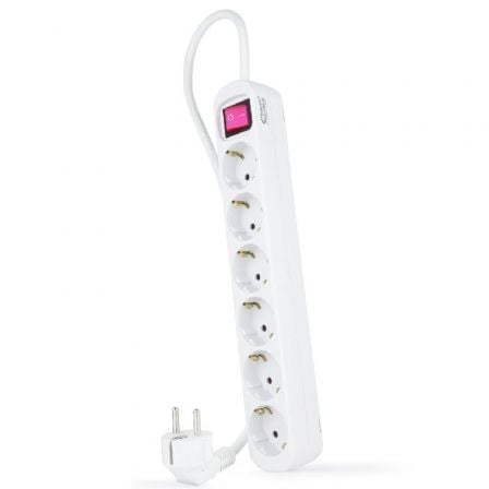 Regleta con Interruptor Nanocable 10.37.0006/ 6 Tomas de Corriente/ Cable 1.4m/ Blanca_0