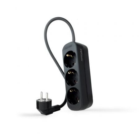 Regleta Nanocable 10.38.0003-NS-BK/ 3 Tomas de Corriente/ Cable 1.4m/ Negra_0