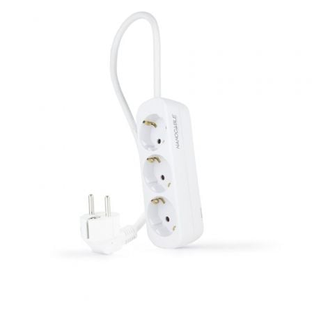 Regleta Nanocable 10.38.0003-NS/ 3 Tomas de Corriente/ Cable 1.4m/ Blanca_0