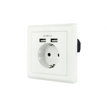 Roseta de Pared Nanocable 10.35.0010/ 1 Schuko/ 2 USB_0