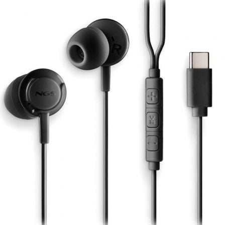 Auriculares Intrauditivos NGS Cross Step/ con Micrófono/ USB Tipo-C/ Negros_0