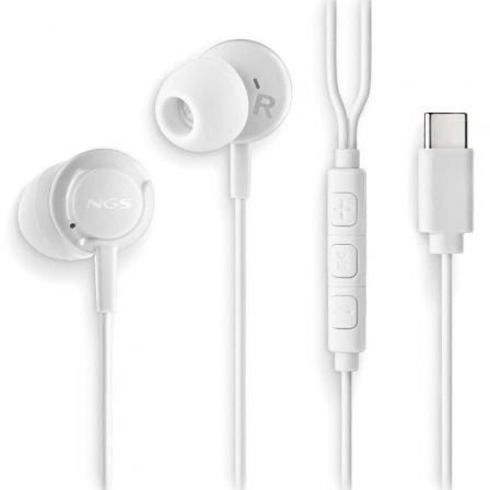 Auriculares Intrauditivos NGS Cross Step/ con Micrófono/ USB Tipo-C/ Blancos_0
