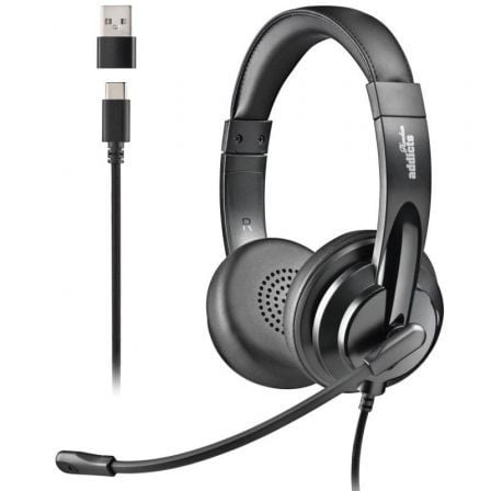 Auriculares NGS VOX605 USB-C/ con Micrófono/ USB Tipo-C/ Negros_0