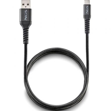 Cable USB 2.0 NGS KNOT-AC/ USB Macho - USB Tipo-C Macho/ Hasta 12W/ 480Mbps/ 1m/ Negro_0