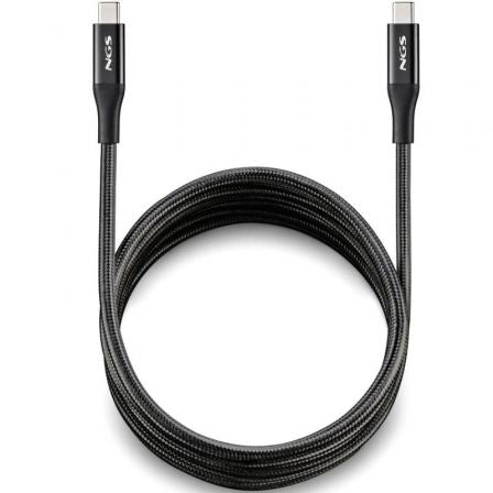 Cable USB 4.0 Tipo-C NGS KNOT/ USB Tipo-C Macho - USB Tipo-C Macho/ Hasta 240W/ 40Gbps/ 2m/ Negro_0