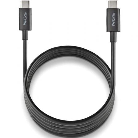 Cable USB 2.0 Tipo-C NGS ZYRO 60W-1/ USB Tipo-C Macho - USB Tipo-C Macho/ Hasta 60W/ 480Mbps/ 1m/ Negro_0