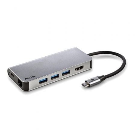 Docking USB Tipo-C NGS WonderDock8/ 3xUSB/ 1xUSB Tipo-C DP/ 1xHDMI/ 1xRJ45/ 1xLector Tarjetas SD_0
