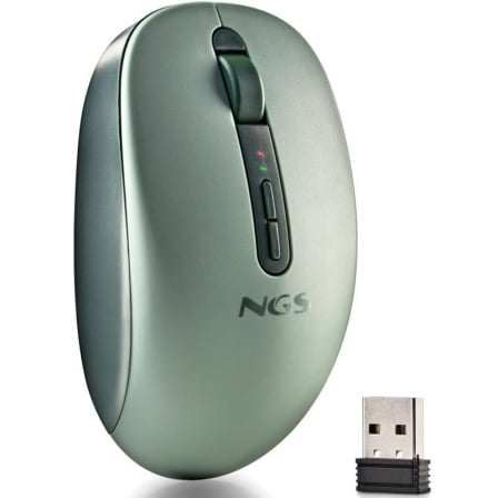 Ratón Ergonómico Inalámbrico NGS Fog Dual FOGDUALGREEN Silencioso/ Hasta 1600 DPI/ Verde_0