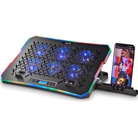 Soporte Refrigerante NGS Hero Stand para Portátiles hasta 15.6"/ Iluminación LED_0
