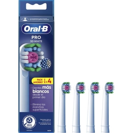Cabezal de Recambio Braun para cepillo Braun Oral-B 3D White/ Pack 4 uds_0
