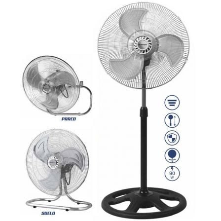 Ventilador 3 en 1 Orbegozo PWS 0547/ Sobremesa/ Pie/ Pared/ 90W/ 3 Aspas 45cm/ 3 velocidades_0