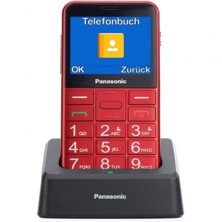 Teléfono Móvil Panasonic KX-TU155EXRN para Personas Mayores/ Rojo_0