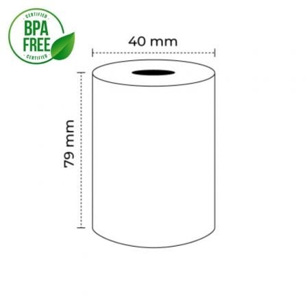 Rollo Papel Térmico Genérico 79x40 8U BPAF/ 79 x 40mm/ 8 unidades_0