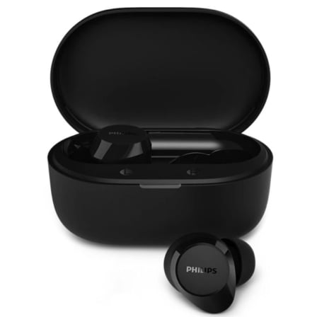 Auriculares Bluetooth Philips TAT1300BK con estuche de carga/ Autonomía 6h/ Negros_0