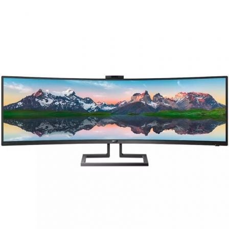 Monitor Profesional Ultrapanorámico Curvo Philips 499P9H 48.8"/ Dual QHD/ Webcam/ Multimedia/ Regulable en altura/ Negro_0