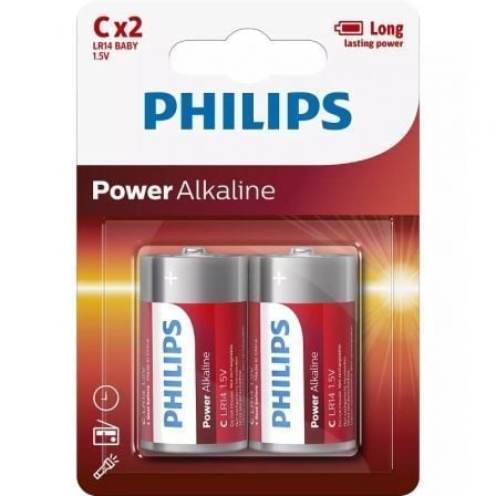 Pack de 2 Pilas C Philips LR14P2B/10/ 1.5V/ Alcalinas_0