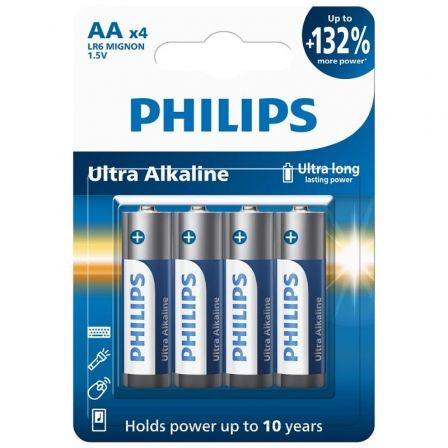 Pack de 4 Pilas AA Philips LR6E4B/10/ 1.5V/ Alcalina_0