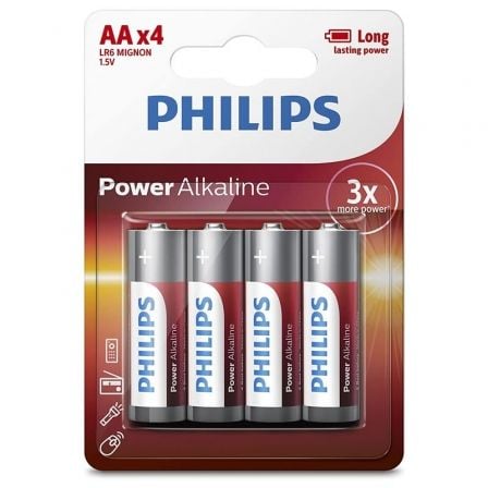 Pack de 4 Pilas AA Philips LR6P4B/05/ 1.5V/ Alcalinas_0