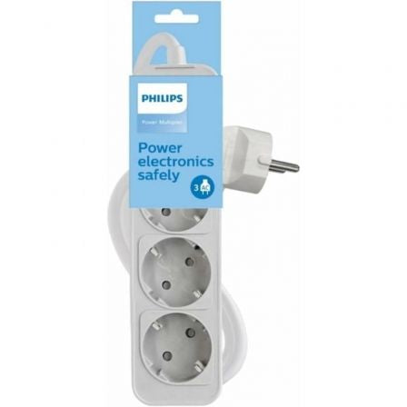 Regleta con Interruptor Philips CHP2134W/12/ 3 Tomas de corriente/ Cable 1.5m/ Blanco_0