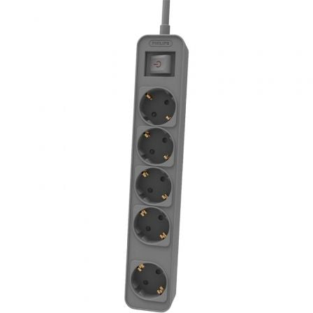 Regleta con Interruptor Philips CHP2154G/12 5 Tomas de corriente/ Cable 1.5m/ Gris_0