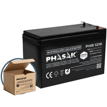 Batería Phasak PHB 1210 compatible con SAI/UPS PHASAK según especificaciones_0