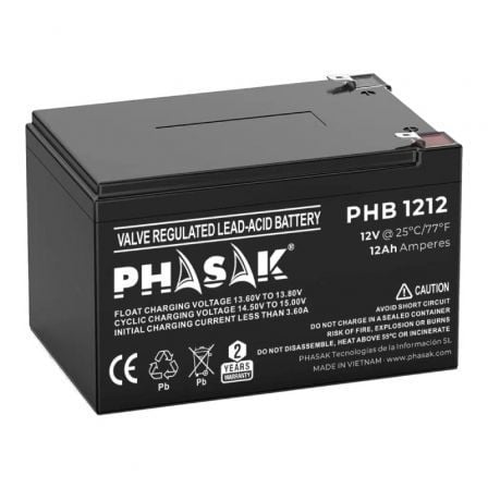 Batería Phasak PHB 1212 compatible con SAI/UPS PHASAK según especificaciones_0