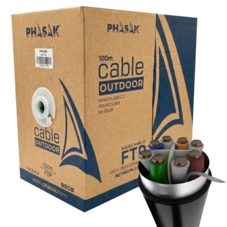Bobina de Cable RJ45 FTP Phasak PHR 681 Cat.6A/ 100m/ Gris_0