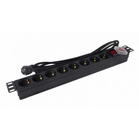 Regleta con Interruptor Phasak BNS 1520/ 8 Tomas de Corriente/ Cable 3m/ Negro_0