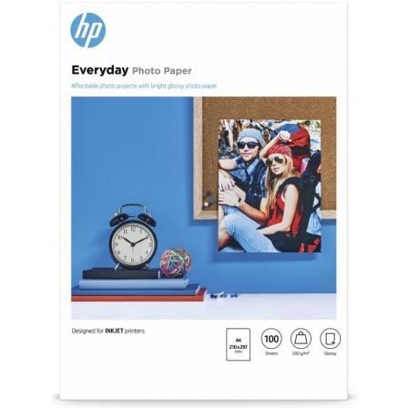 Papel Fotográfico HP Everyday Q2510A/ DIN A4/ 200g/ 100 Hojas_0