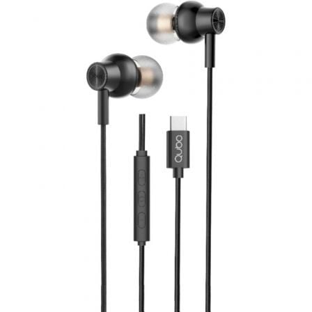 Auriculares Intrauditivos Qubo AU-300C/ con Micrófono/ USB Tipo-C/ Negros_0