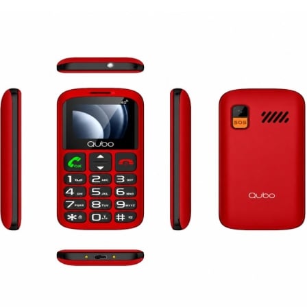 Teléfono Móvil Qubo P-186RD 4G para Personas Mayores/ Rojo_0