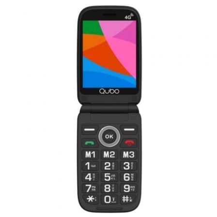 Teléfono Móvil Qubo X-340 4G para Personas Mayores/ Negro_0