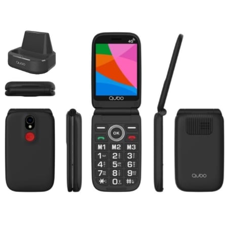 Teléfono Móvil Qubo X-340CB 4G para Personas Mayores/ Negro_0