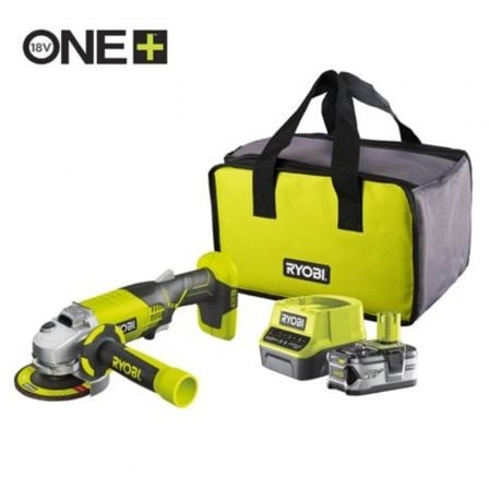 Amoladora Sin Cable Ryobi ONE+ R18AG-140S/ 1 Batería 18V 4.0 Ah/ Cargador 2.0 A/ Bolsa de Transporte_0